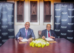 Mr Baloo Patel  and Mr Alex Kyriakidis at the signing ceremony of Sankara Nairobi Autograph Collecti